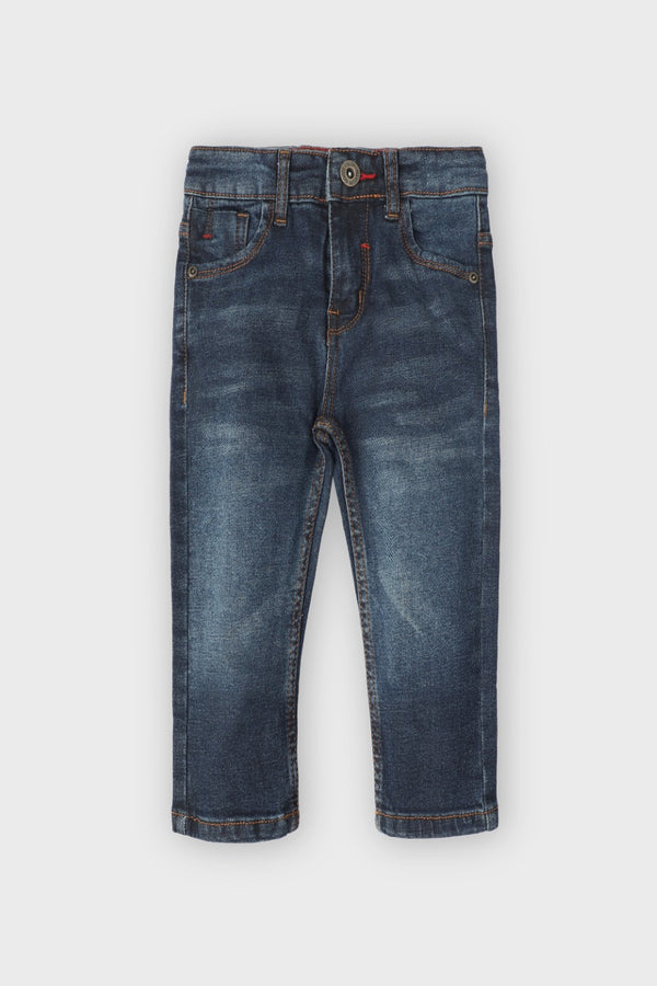 BLUE STRETCH STRAIGHT JEANS