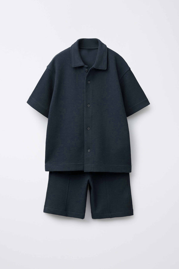Waffle Knit Shirt with Shorts