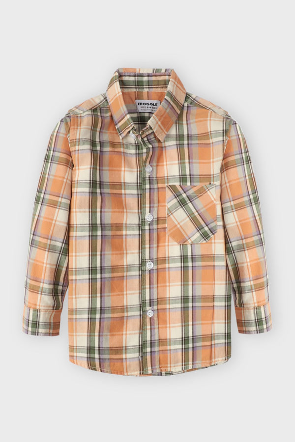 RUST CHECK SHIRT WITH POCKET