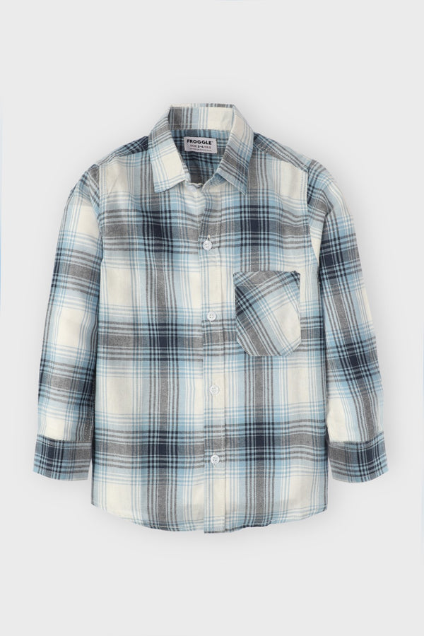 BLUE CHECK SHIRT WITH POCKET