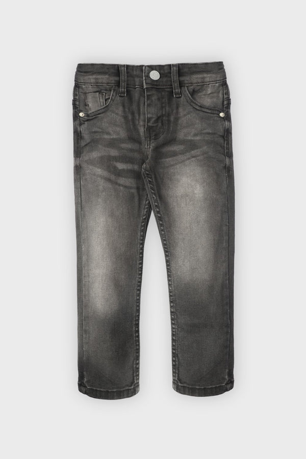BLACK STRETCH STRAIGHT JEANS