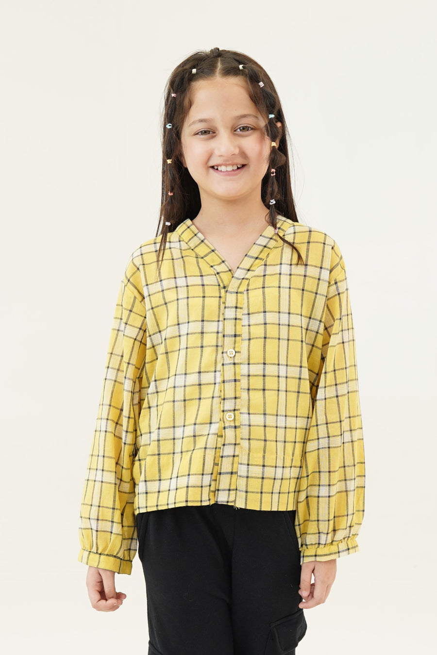 BAND COLLAR WOVEN TOP