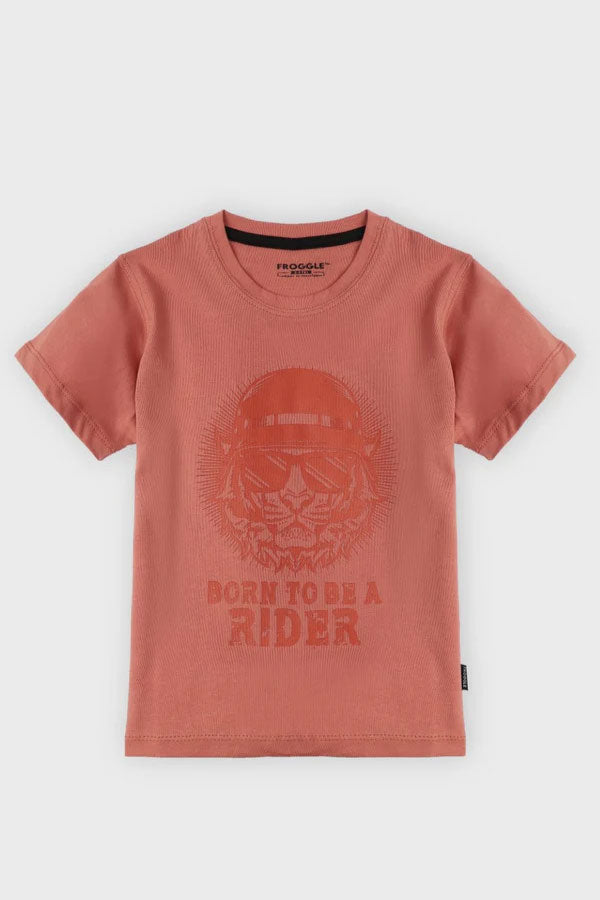PEACH T-SHIRT WITH GRAPHIC